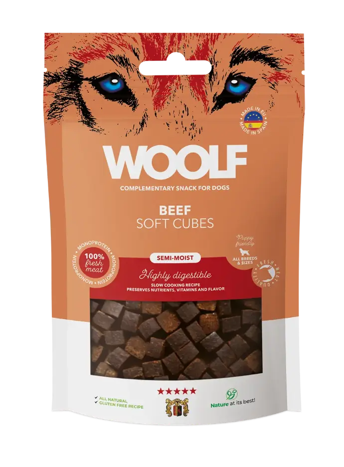 Woolf Soft Cubes Biff 100g