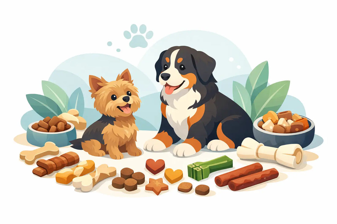 Hundesnacks oversikt for små og store hunder