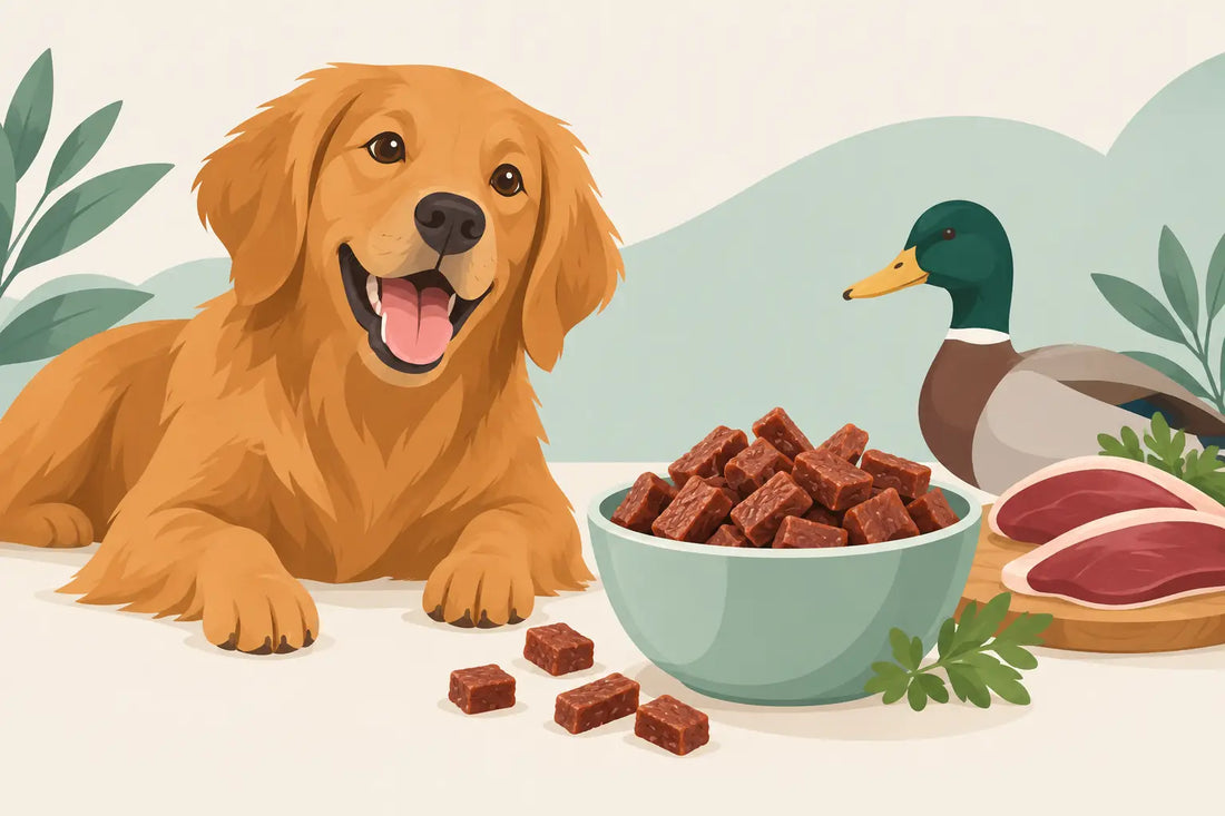 Populære hundegodbiter med and til trening og kos