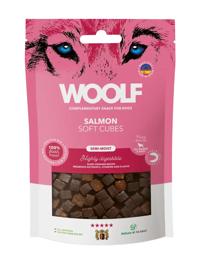 Woolf Soft Cubes Salmon 100g